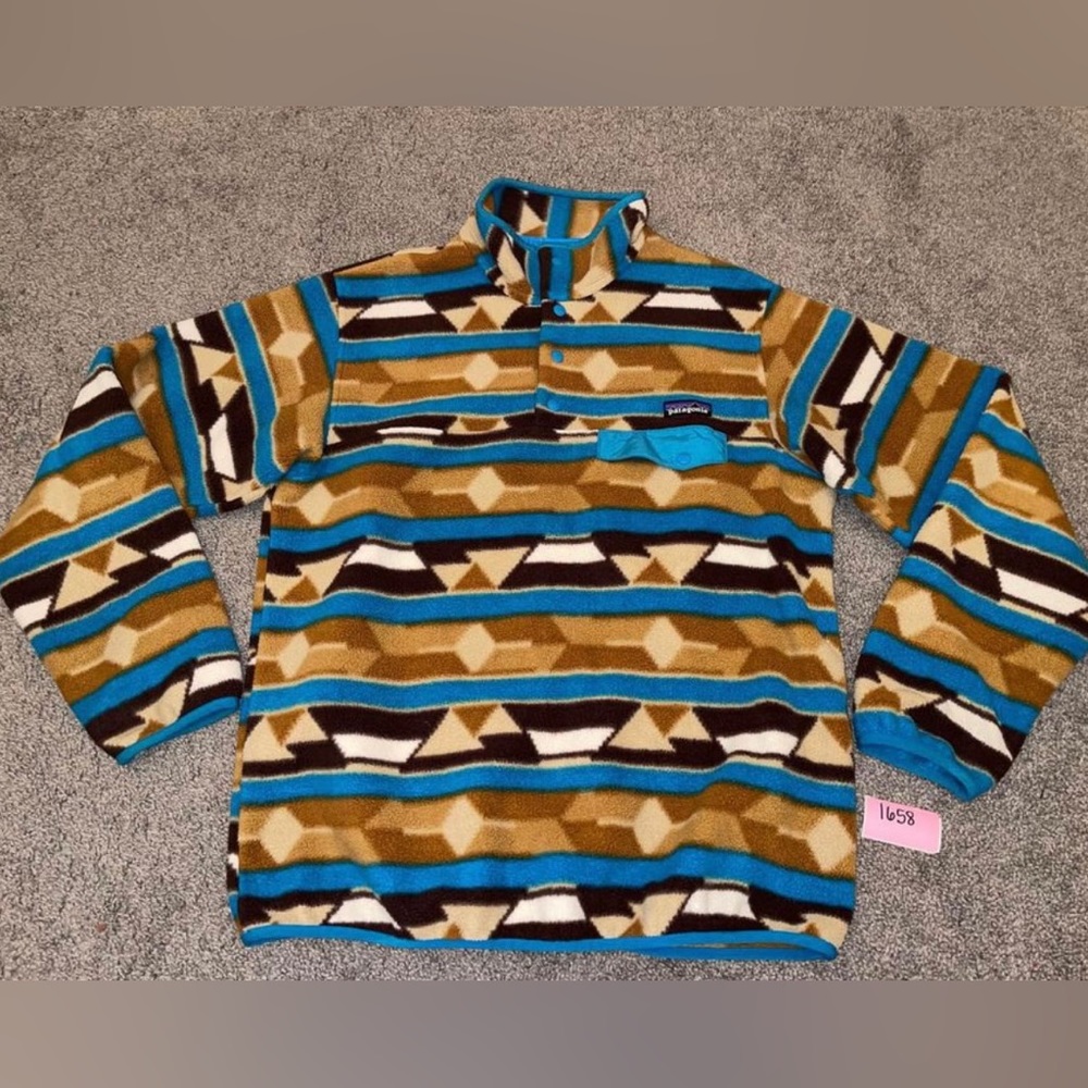 Patagonia vintage synchilla snap-t pullover Guatemalan Tango brown size medium